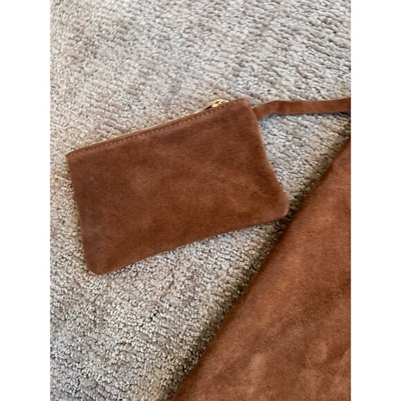 NWT CHEVAL Firenze Suede Genuine Leather Hobo Bag Pouch Camel Tan Italy - Picture 10 of 16